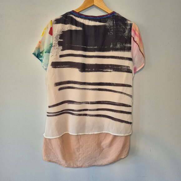 NWT Desigual Colourful Layered Blouse Size Large - Picture 8 of 8